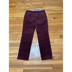 Bonobos Mens Corduroy Pants Size 32x32 Slim Fit Burgundy Purple Stretch Cotton